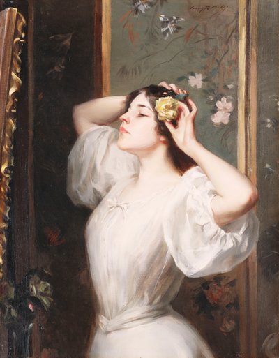 De Gele Roos, c.1900 door Irving Ramsay Wiles