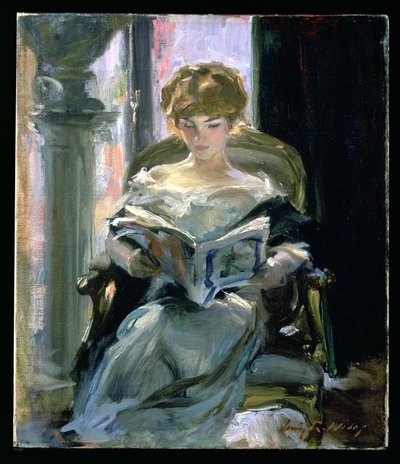Vrouw Leest door Irving Ramsay Wiles