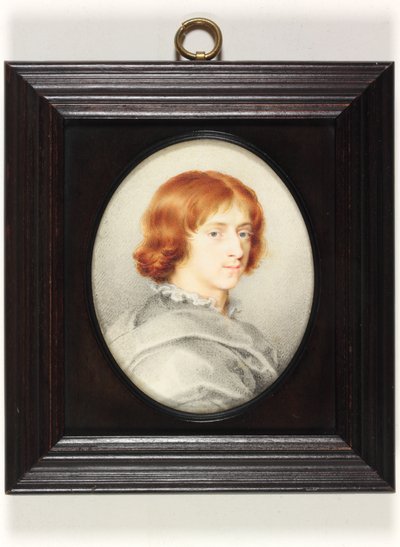 Een jonge heer traditioneel geïdentificeerd als Isaac Oliver de Jongere, de zoon van de schilder (aquarel op perkament) door Isaac (attr. to) Oliver