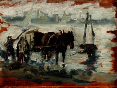 Zeewier verzamelen door Isaac (circle of) Israels