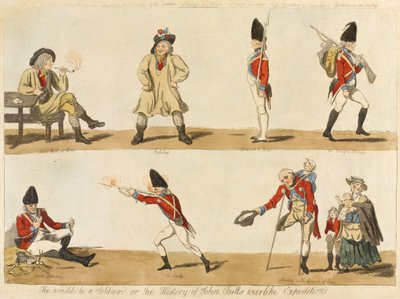 Hij zou een soldaat zijn? of de geschiedenis van John Bulls oorlogsexpeditie, 1793 door Isaac Cruikshank