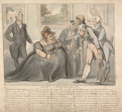 Mevrouw Vandercrout en vrijers door Isaac Cruikshank
