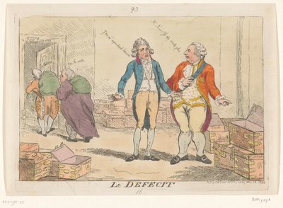 Spotprent op de Franse financiële crisis, 1788 door Isaac Cruikshank