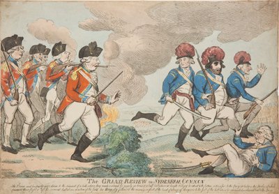 De grote parade op Sydenham Common door Isaac Cruikshank