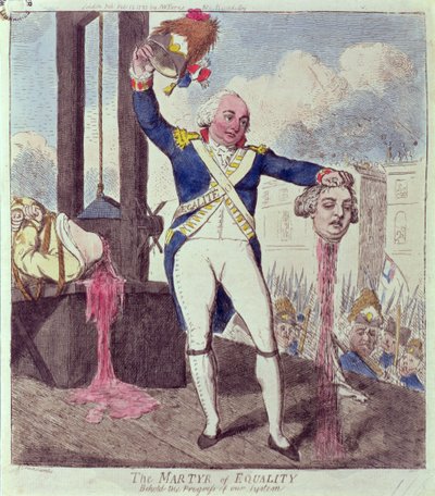 De Martelaar van Gelijkheid: Zie de Vooruitgang van ons Systeem, uitgegeven door S.W. Fores, 1793 door Isaac Cruikshank