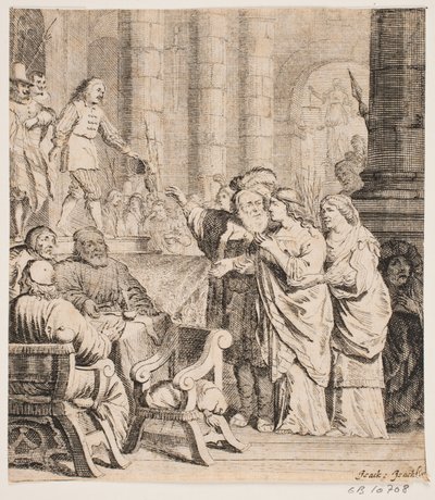 Compositie met figuren in kostuums uit de 17e eeuw door Isaac Isaacsz