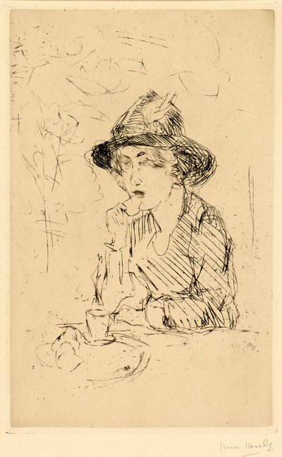Dame aan ontbijttafel door Isaac Israels