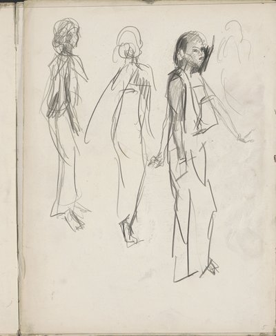 Drie staande Indische figuren door Isaac Israels