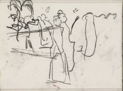 Figuren, mogelijk wandelend door Isaac Israels