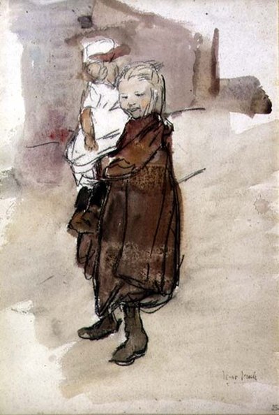Meisje en kind door Isaac Israels