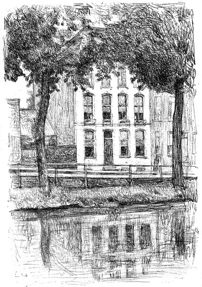 Israëls Huis, gezien vanuit het park, ca. 1880-1882 door Isaac Israels