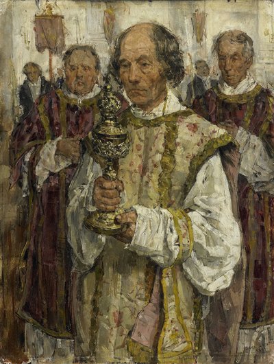 Processie in de Oud-Katholieke Kerk in Den Haag door Isaac Israels