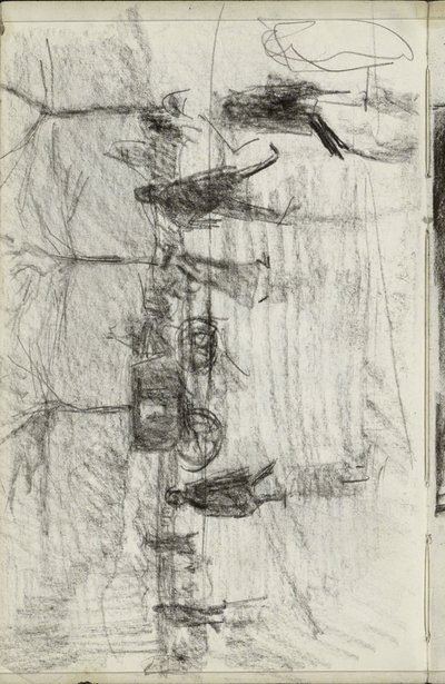Wandelende figuren en een rijtuig door Isaac Israels