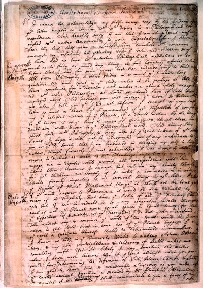 Brief geschreven door Isaac Newton, 28 november 1679 door Isaac Newton