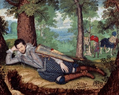Edward Herbert, 1e Baron Herbert van Cherbury, ca. 1610-14 door Isaac Oliver