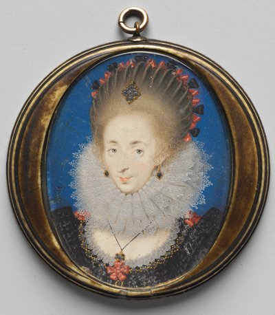 Portret van Lucy Russell, Gravin van Bedford door Isaac Oliver