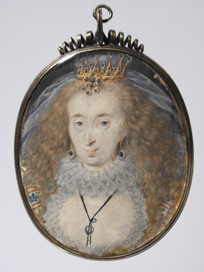 Portret van Lucy Russell, gravin van Bedford, née Harrington, c. 1608-1616 door Isaac Oliver