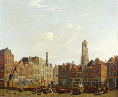 Stadhuisbrug van Utrecht met omgeving, 1779 door Isaac Ouwater