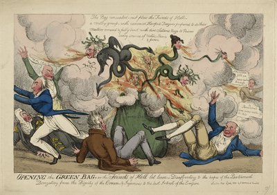 Het openen van de Groene tas door Isaac Robert (attr. to) Cruikshank