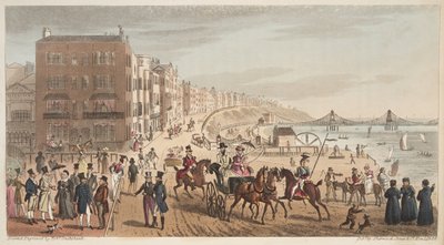 Personages op de Steyne, Brighton, uit The English Spy, gepubliceerd 1824 door Isaac Robert Cruikshank