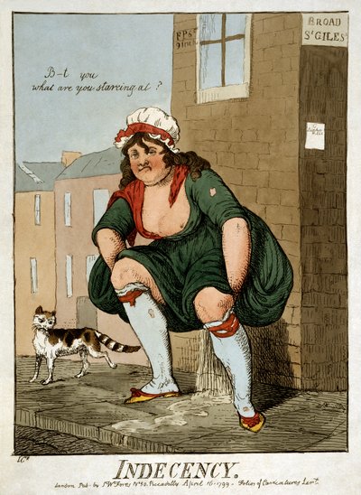 Onfatsoenlijkheid, 1799 door Isaac Robert Cruikshank