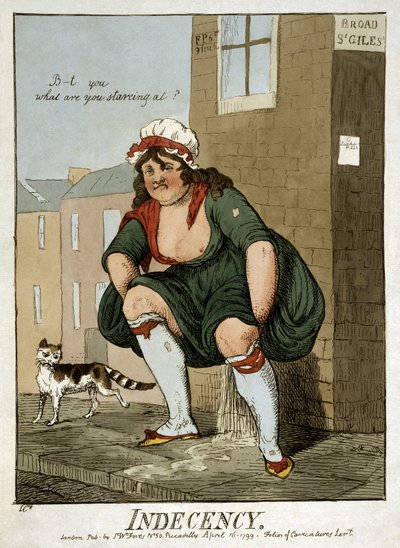Onfatsoenlijkheid, 1799 door Isaac Robert Cruikshank