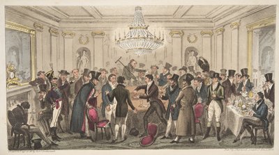 Interieur van een moderne hel - vide. De gemanipuleerde dobbelstenen, uit The English Spy, uitgegeven 1824 door Isaac Robert Cruikshank