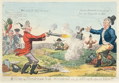Killing no Murder, of een nieuwe ministeriële manier om de zaken van de natie te regelen!, 1809 door Isaac Robert Cruikshank