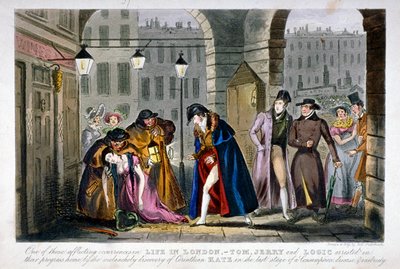 Scène in Covent Garden, Westminster, Londen door Isaac Robert Cruikshank