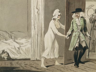 De gehoornde vertrekt voor de jacht, c.1800 door Isaac Robert Cruikshank