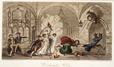 Westminster grappen, uit The English Spy, gepubliceerd 1824 door Isaac Robert Cruikshank