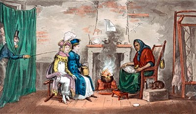 Een bezoek aan een waarzegger, begin 19e eeuw door Isaac, Robert and George Cruikshank