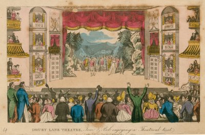 Drury Lane Theatre, Londen door Isaac, Robert and George Cruikshank