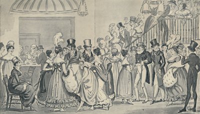In de salon in Covent Garden, 1821, jaren 1920. Kunstenaars: Isaac Robert Cruikshank, George Cruikshank door Isaac, Robert and George Cruikshank