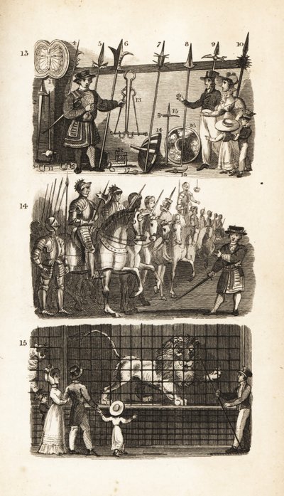 De Tower of London: de wapenrusting, de paardenrusting en wilde beesten in de Tower door Isaac Taylor