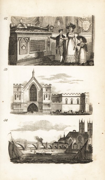 Graven in Westminster Abbey, Westminster Hall en Westminster Bridge door Isaac Taylor