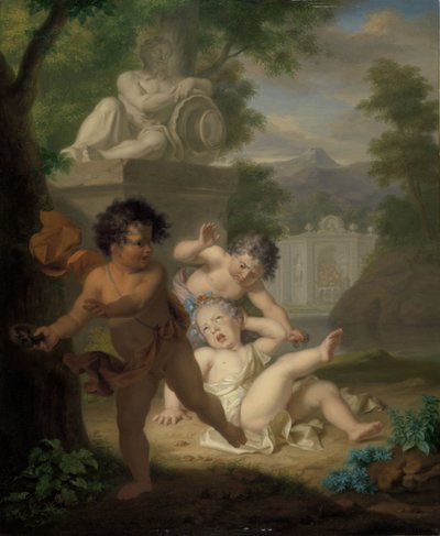 Drie Kinderen die Ruzie Maken om een Vogelnestje door Isaac Walraven (rejected attribution)