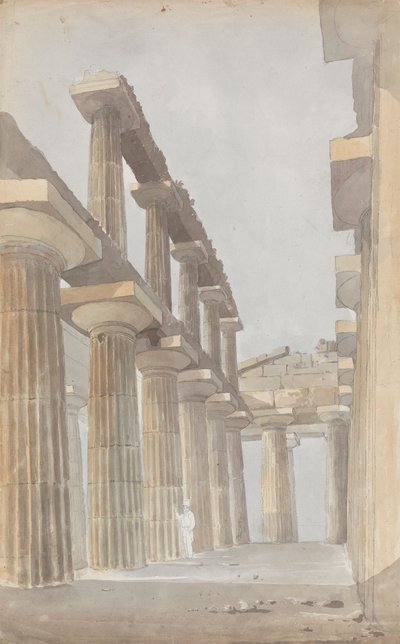 Interieur van de Grote Tempel in Paestum door Isaac Weld