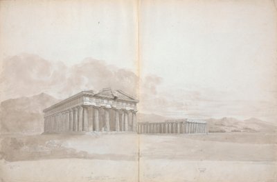 Twee Tempelruïnes met Studies door Isaac Weld