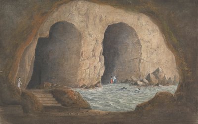 Uitzicht op de grotten van Syrini - Sorrento / Baai van Napels door Isaac Weld