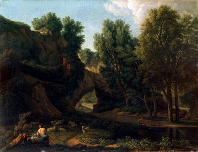 Landschap, eind 17e of begin 18e eeuw door Isaac de Moucheron