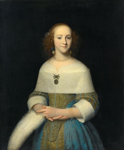 Portret van een jonge vrouw door Isaack Luttichuys