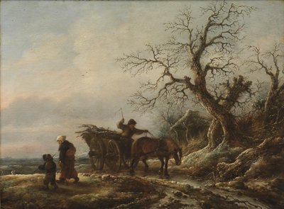 Een winters tafereel door Isaack van Ostade