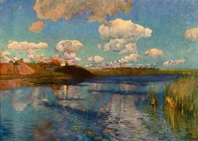 Een zonnige dag aan het meer door Isaak Ilyich Levitan