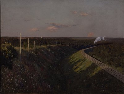 Een trein onderweg, 1890s door Isaak Ilyich Levitan