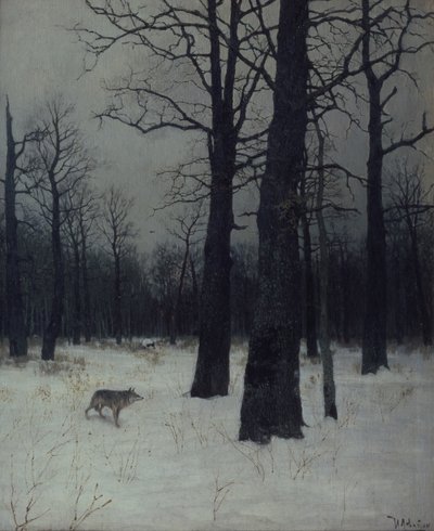 Bos in de winter door Isaak Ilyich Levitan