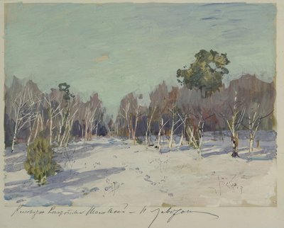 Tuin in de sneeuw, 1880s door Isaak Ilyich Levitan