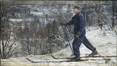 Kliment Voroshilov op een skireis door Isaak Israilevich Brodsky