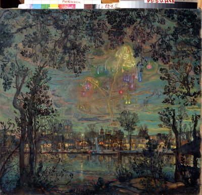 Het vuurwerk door Isaak Israilevich Brodsky