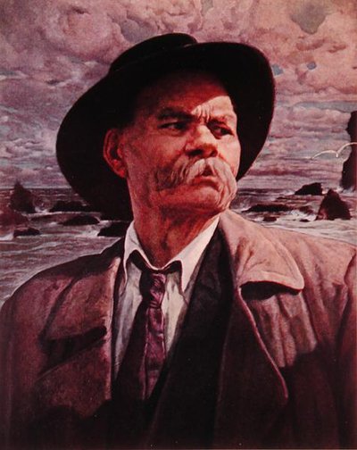 Maxim Gorky (1868-1936) ca.1930-36 door Isaak Israilevich Brodsky